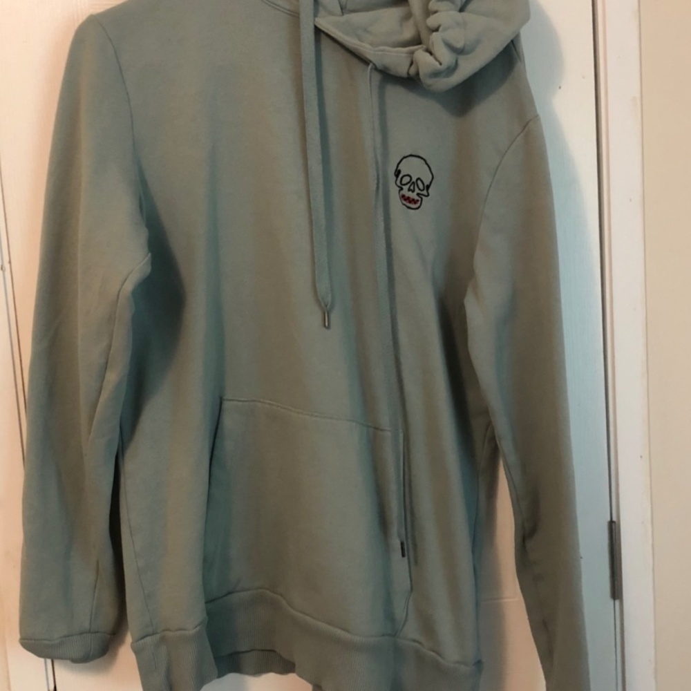 Men's Teal Skull Graphic Hoodie